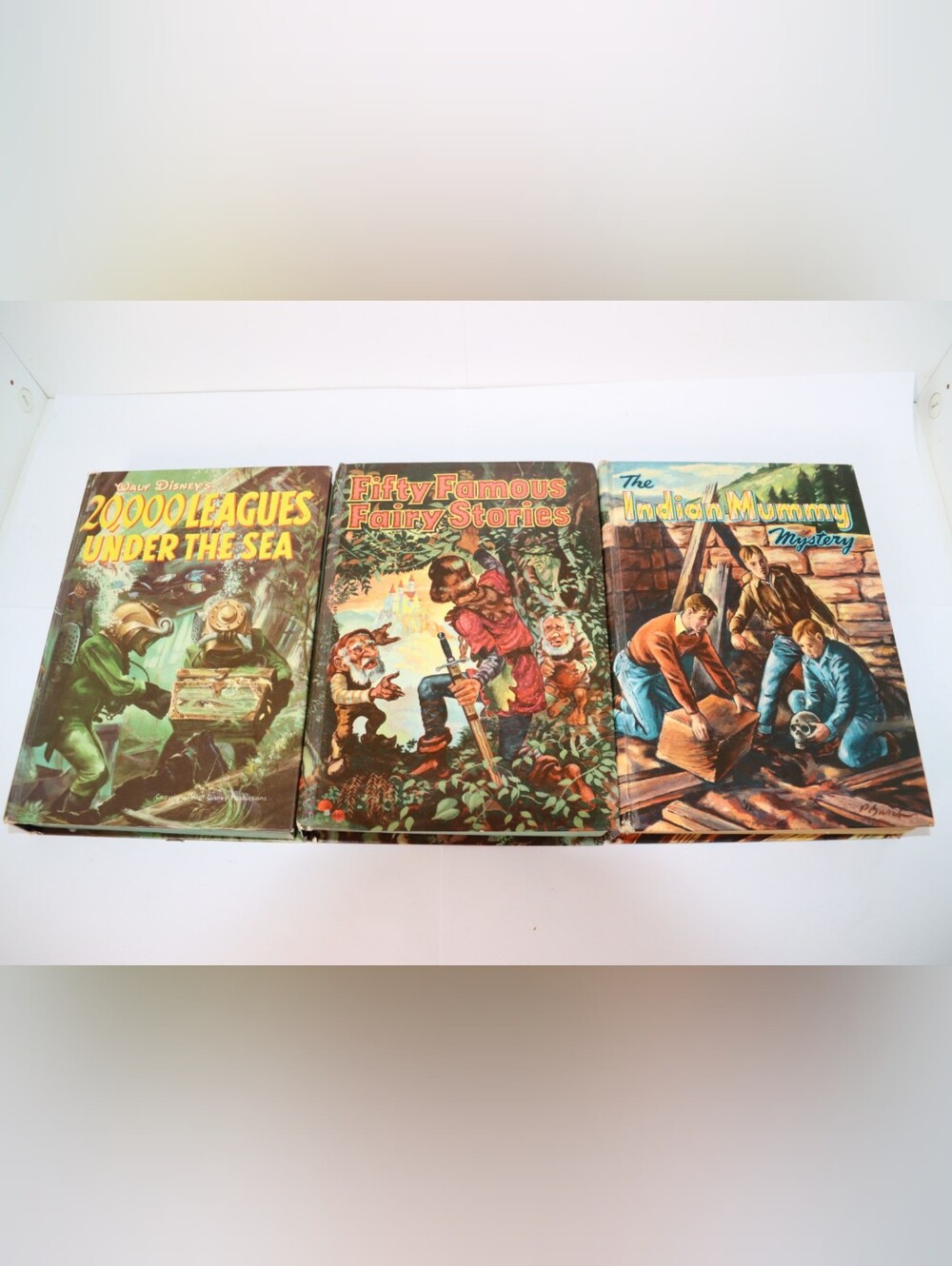 1950 Children Books, Mummy Mystery, Fifty Famous Stories, 20,000 League's,